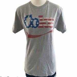 Coca-Cola Graphic Grey Short Sleeve T-Shirt Small Women Crew Neck